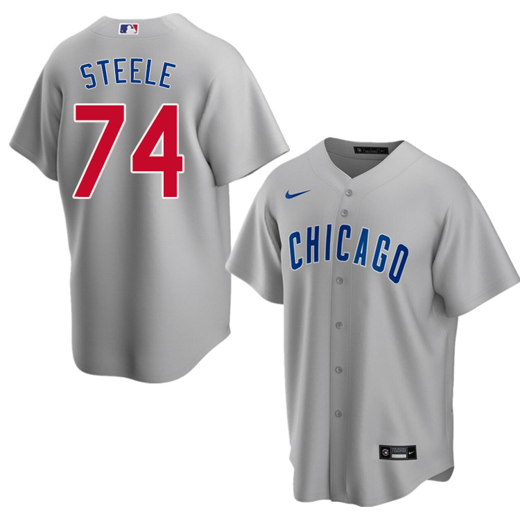 Nike Men #74 Justin Steele Chicago Cubs Baseball Jerseys Sale-Gray